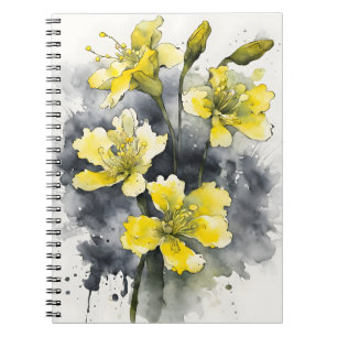 Watercolor flowers notebook