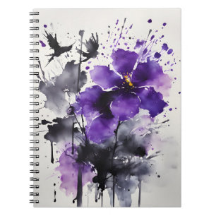 Watercolor flowers notebook
