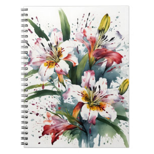 Watercolor flowers notebook