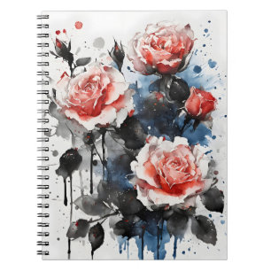 Watercolor flowers notebook