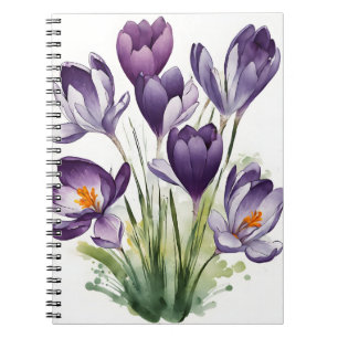 Watercolor flowers notebook