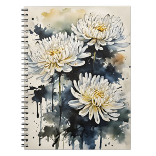 Watercolor flowers notebook