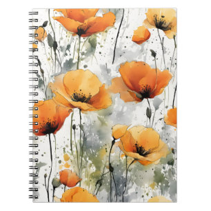 Watercolor flowers notebook