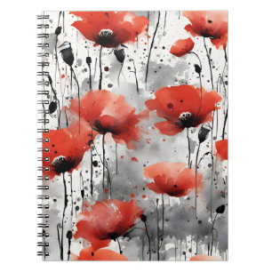 Watercolor flowers notebook