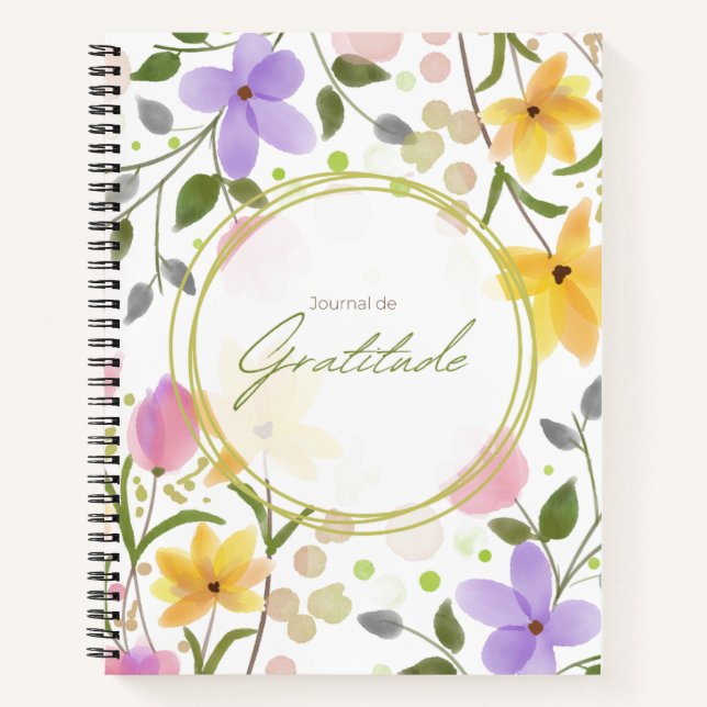 Watercolor Flowers Notebook for Daily Reflection (Front)