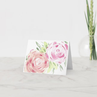 watercolor flowers notecard