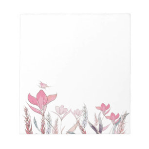 Watercolor flowers notepad
