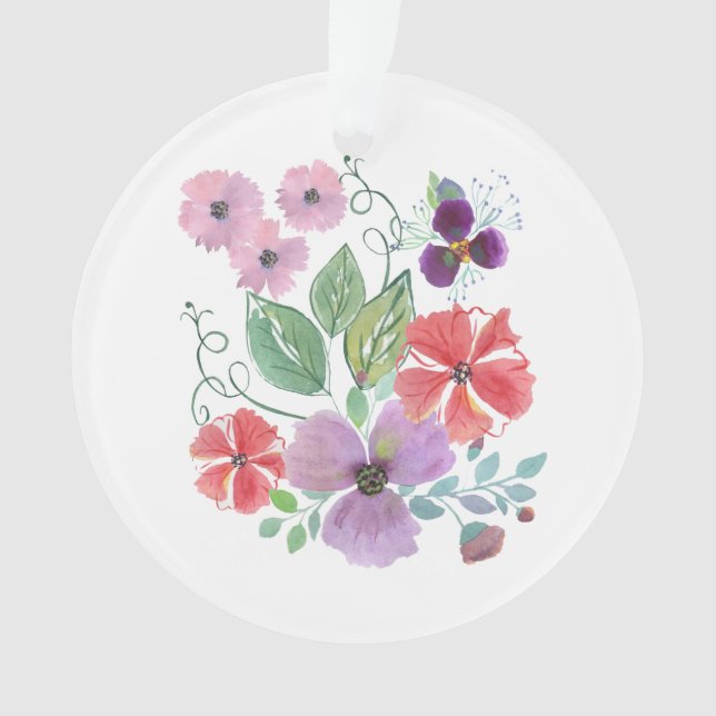 Watercolor, flowers. ornament (Front)