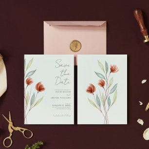 Watercolor Flowers Pastel Green Invitation
