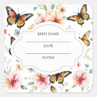 Watercolor flowers pattern seed saver envelope