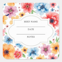 Watercolor flowers pattern seed saver envelope