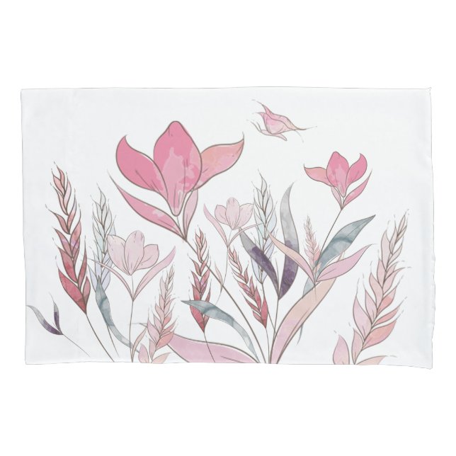 Watercolor flowers pillowcase (Front)