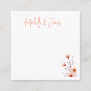 Watercolor Flowers Professional Trendy Enclosure Card