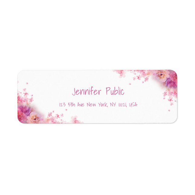 Watercolor Flowers Roses Modern Hand Script (Front)