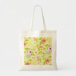 Watercolor Flowers seamless pattern I + your ideas Tote Bag