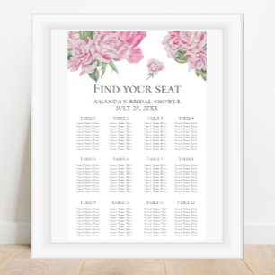 Watercolor flowers seating chart