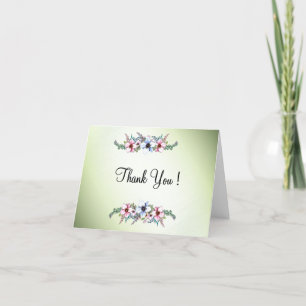 Watercolor Flowers Shine Thank You Blank Inside Card