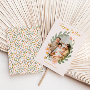 Watercolor Flowers Spring Easter Holiday Card