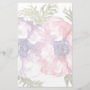 Watercolor flowers stationery