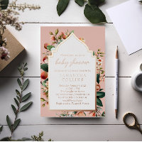 Watercolor Flowers Sweet Peach Baby Shower