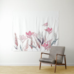 Watercolor flowers tapestry