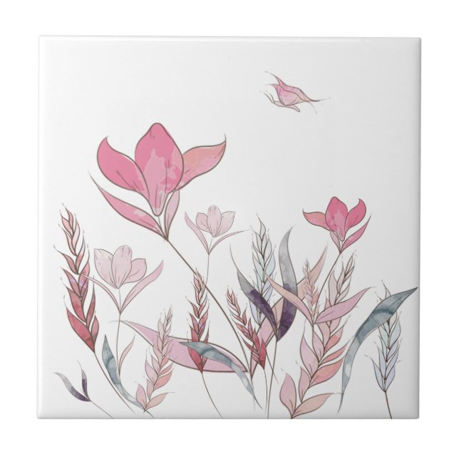 Watercolor flowers tile (Front)