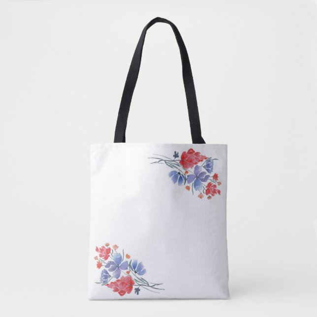 Watercolor, flowers. tote bag (Front)