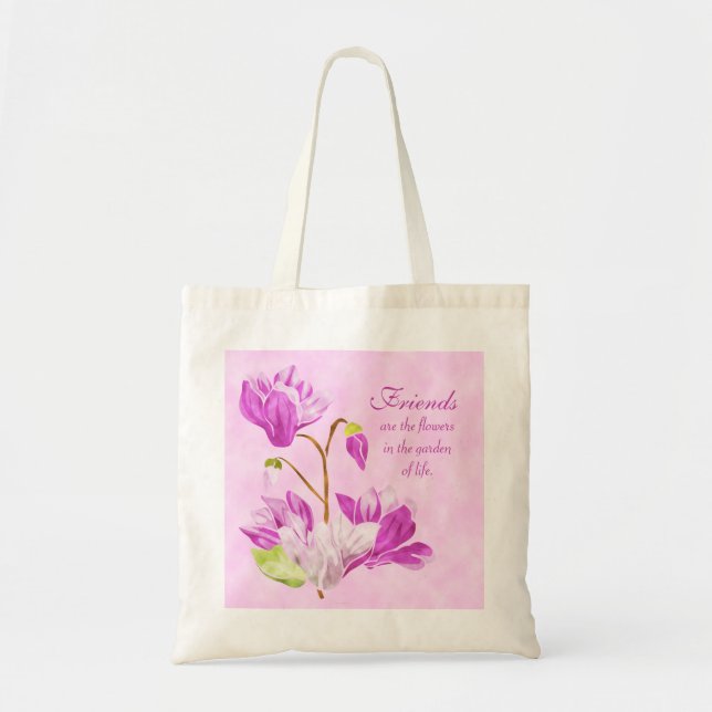 Watercolor Flowers Tote Bag (Front)