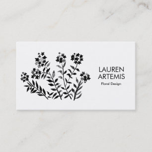 Watercolor Flowers Unique Modern Botanical Floral Business Card