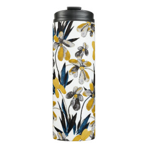 Watercolor flowers: vibrant summer pattern. thermal tumbler