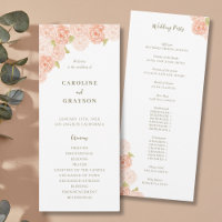 WATERCOLOR FLOWERS WEDDING PROGRAM