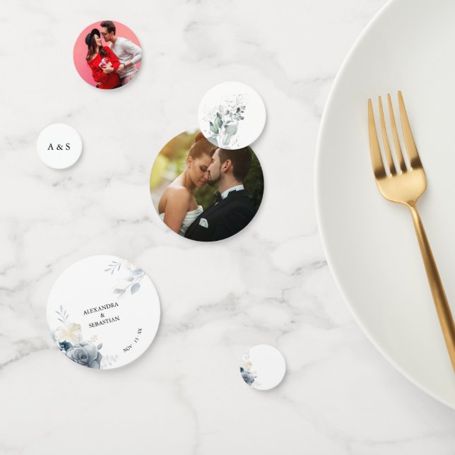 Watercolor Flowers Wedding Table Decor Confetti (Group)