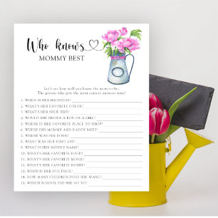 Watercolor flowers Who knows mummy best activity