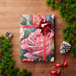 Watercolor flowers wrapping paper