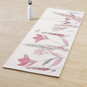 Watercolor flowers yoga mat