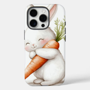 Watercolor Fluffy Bunny Carrot Love  iPhone 16 Pro Case