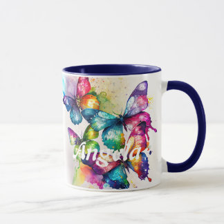 Watercolor Fluttering Butterflies Mug