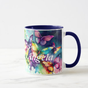 Watercolor Fluttering Butterflies Mug