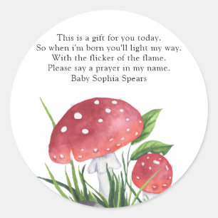 Watercolor fly agaric - prayers for candle classic round sticker