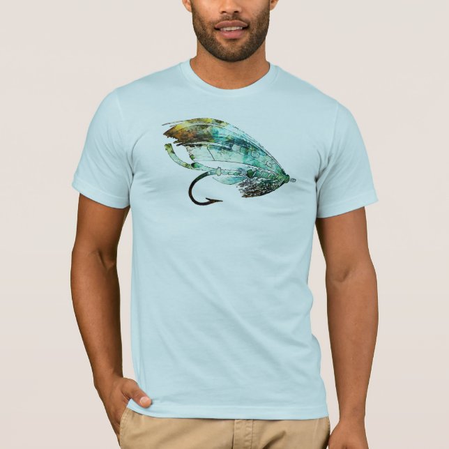 Watercolor Fly Fishing Lure art T-Shirt (Front)