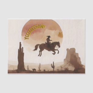 Watercolor Flying Cowboy Tissue Paper