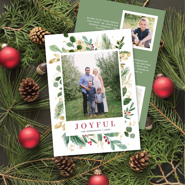Watercolor Foliage Frame | Holiday Photo Card (Creator Uploaded)