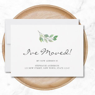 Watercolor Foliage I've Moved Moving Announcement