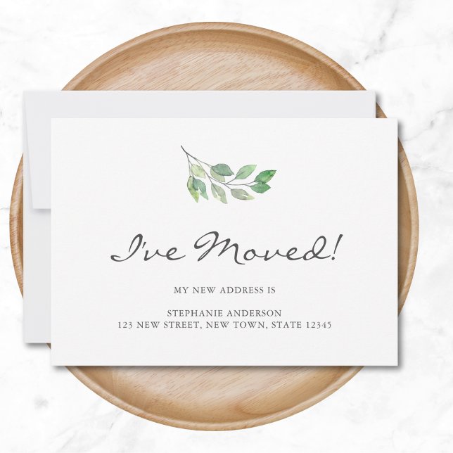 Watercolor Foliage I've Moved Moving Announcement (Creator Uploaded)