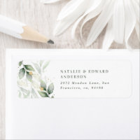 Watercolor foliage, metallic gold etherial modern