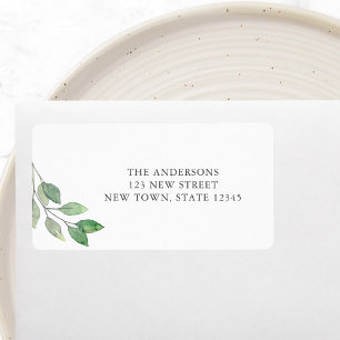 Watercolor Foliage Return Address Label