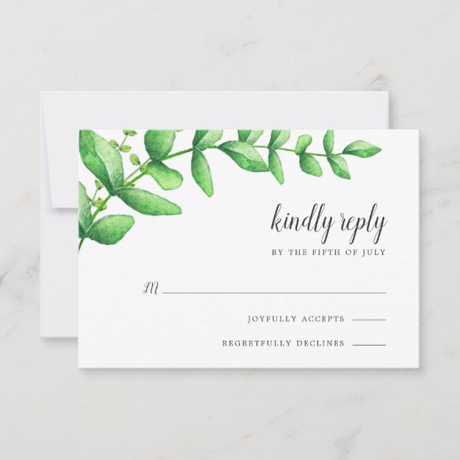 Watercolor Foliage RSVP Card (Front)