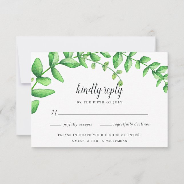 Watercolor Foliage RSVP Card (Front)