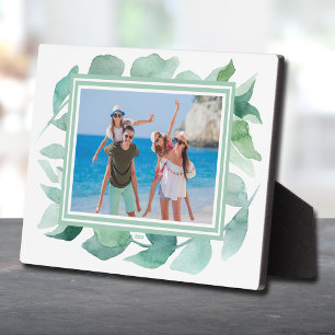 Watercolor Foliage Tabletop Photo Easel Plaque