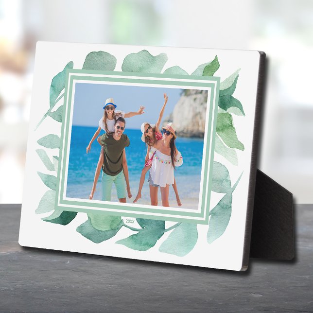 Watercolor Foliage Tabletop Photo Easel Plaque (Creator Uploaded)